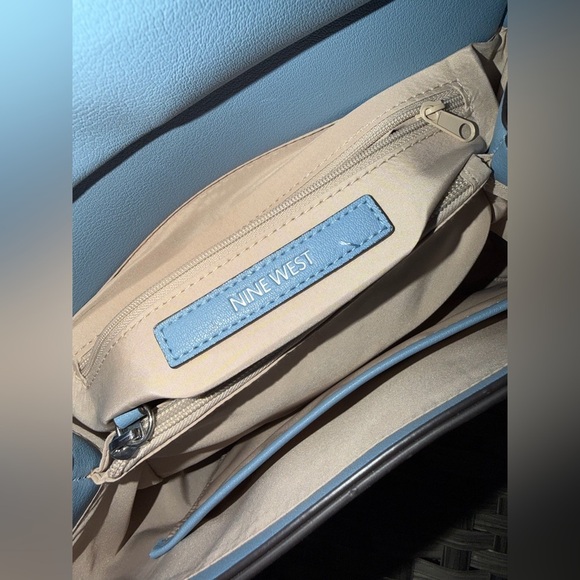 Nine West Light Blue Structured Top Handle Crossbody - Picture 3 of 14